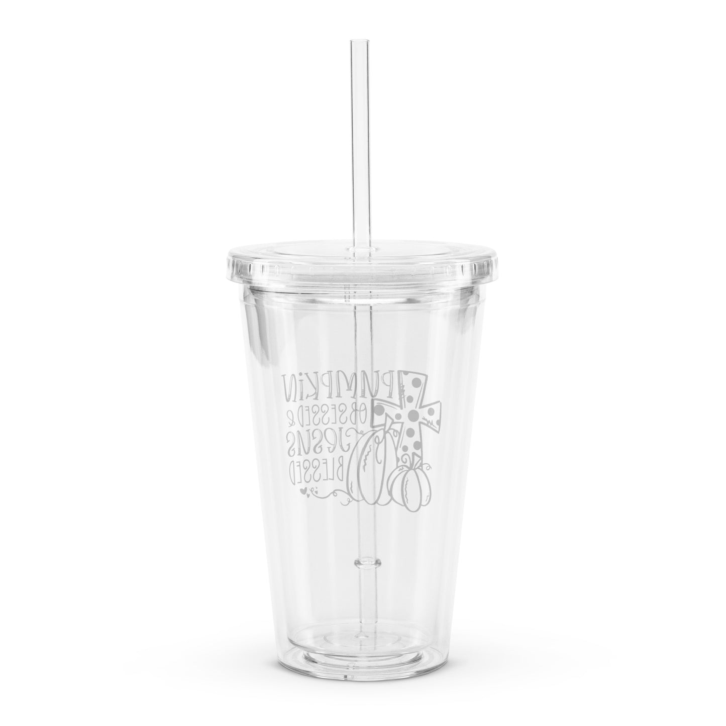 Clear plastic tumbler