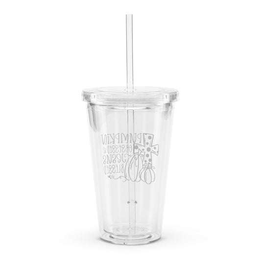 Clear plastic tumbler