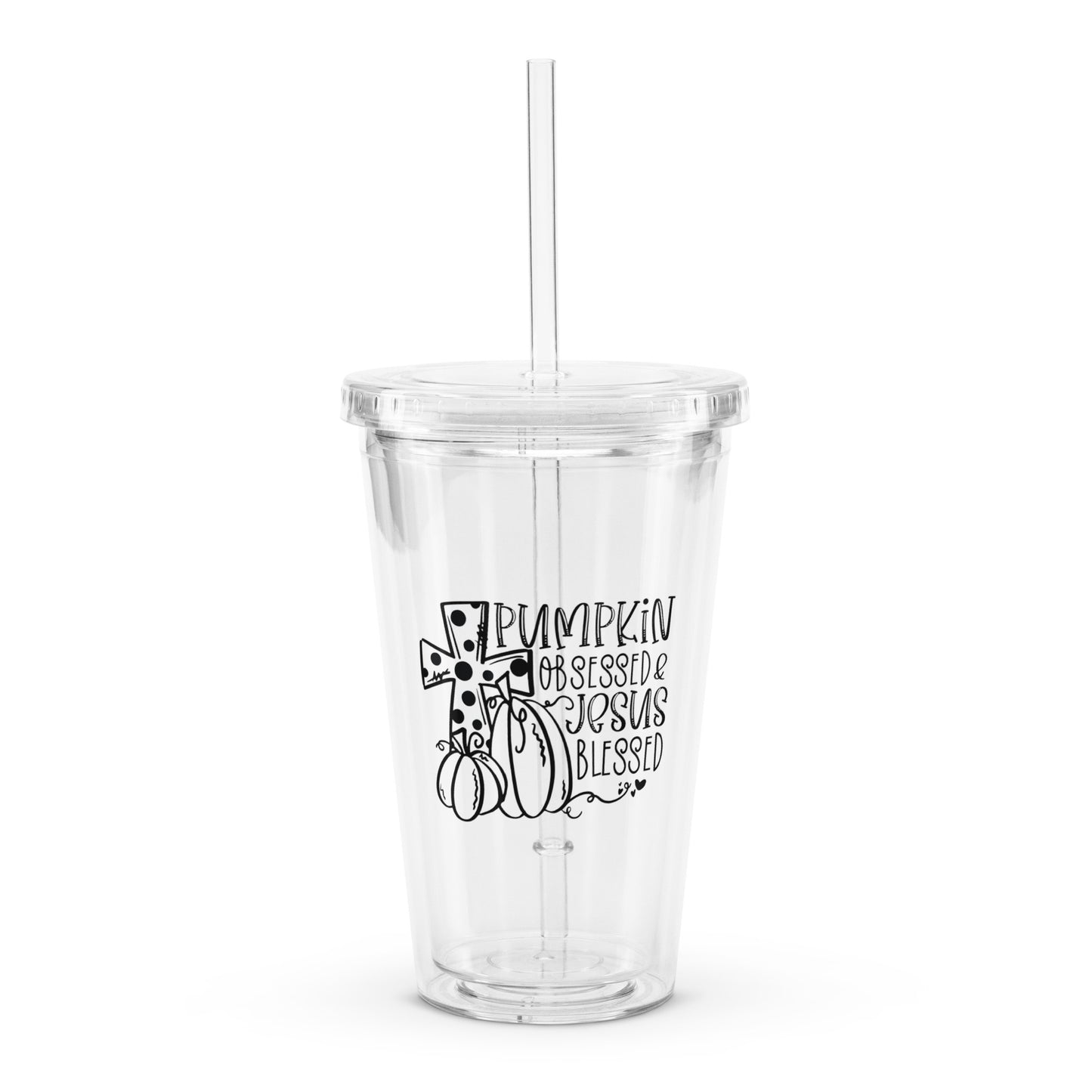 Clear plastic tumbler