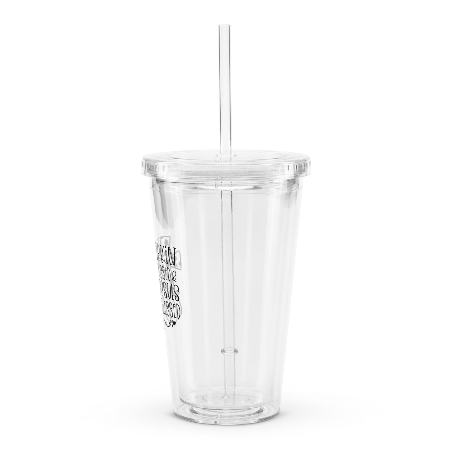 Clear plastic tumbler