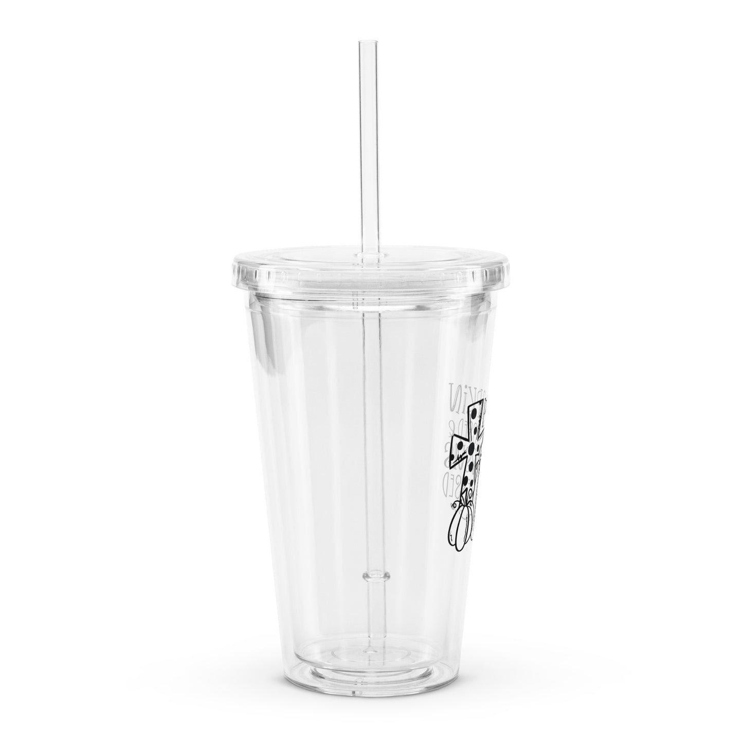 Clear plastic tumbler