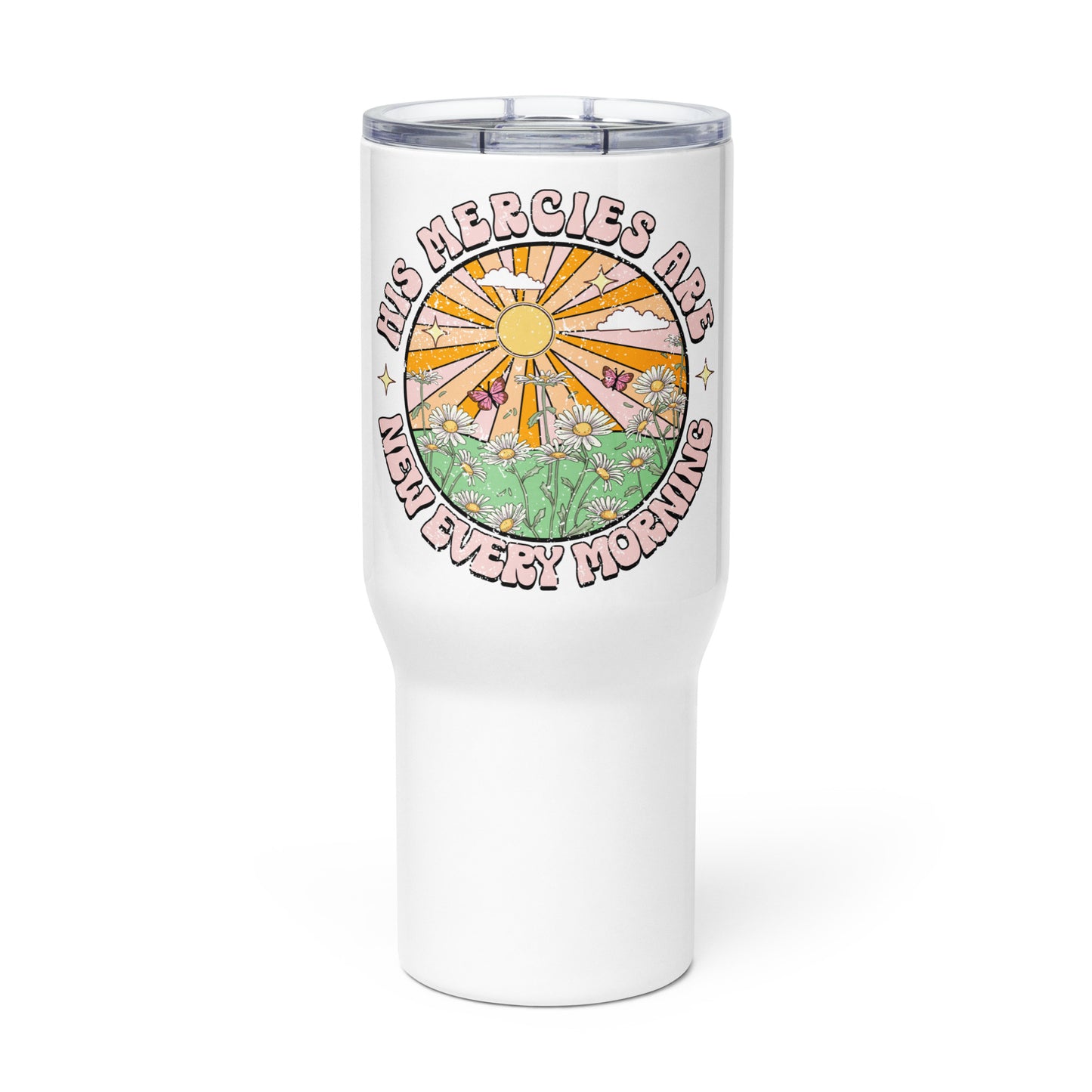 Travel mug with a handle