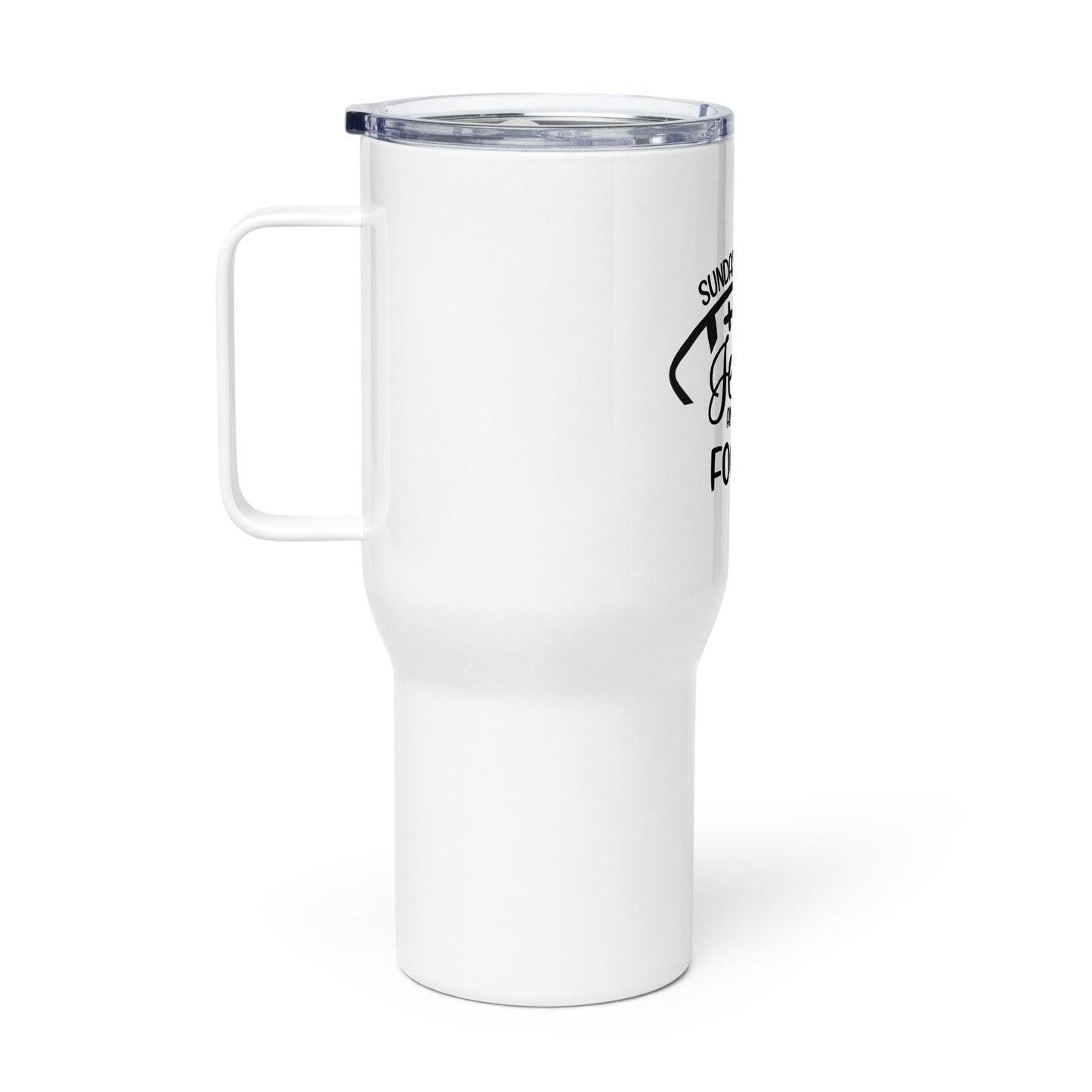 Sundays Are For Jesus and Football Travel mug with a handle